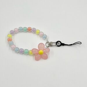 🌸Pink Flower Multi Beaded Phone Lanyard 🌸